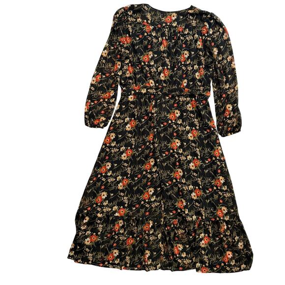 Nine Britton Ginger Maxi Dress XL Floral Surplice Long Sleeve Boho Fall - Picture 3 of 7